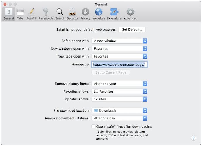 10. Change How Safari Opens 1