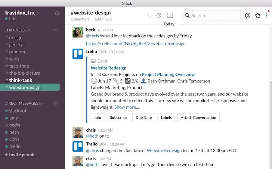 12. Slack - Trello Power up