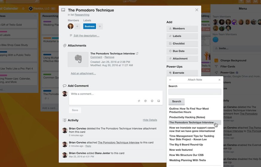 Evernote - Trello Power up