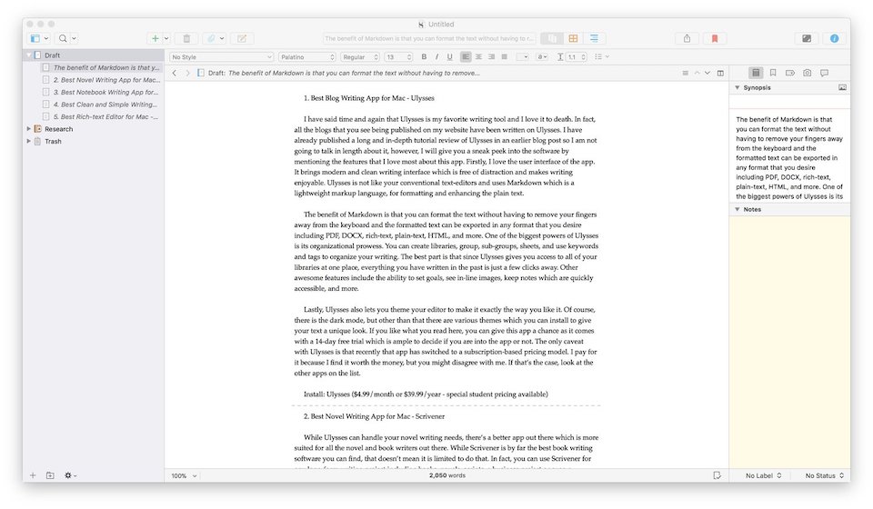 2. Scrivener - Best Novel Writing App 3