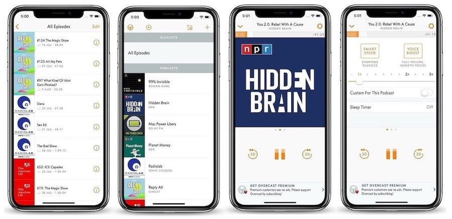 5. Overcast: Most Popular Podcast Player on iOS