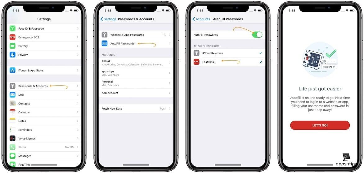 Enabling Password Autofill in Apps and Website in iOS 1