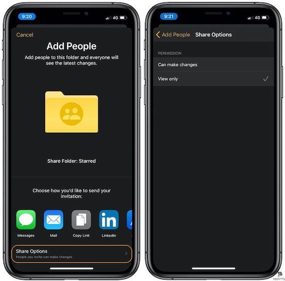 Granting Read Only Privileges in Shared Folders in iOS 13