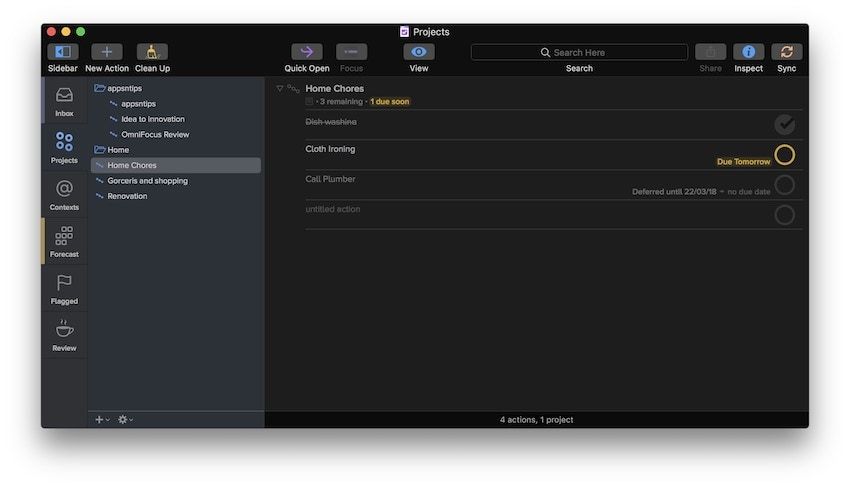 7. Best Task Management App for Mac: OmniFocus
