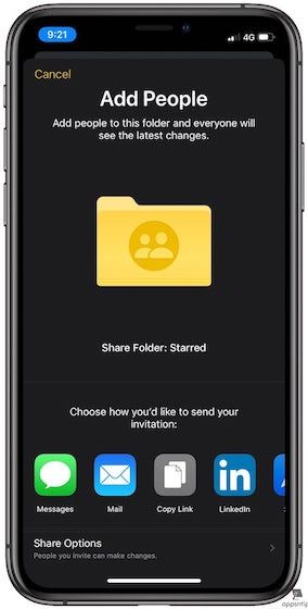 Sharing Folders in Apple Notes App on iPhones and iPads 3