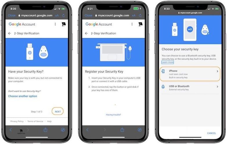 Steps for Enabling iPhone’s Built-in Security Key as 2FA on Google 6