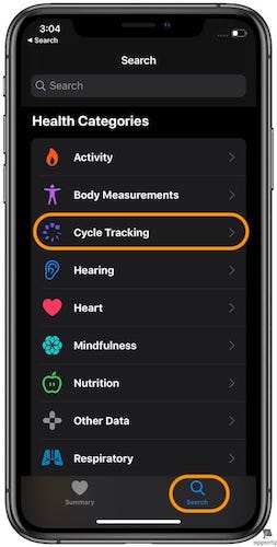 Steps to Set up Period Tracking in Apple Health in iOS 13 - 1