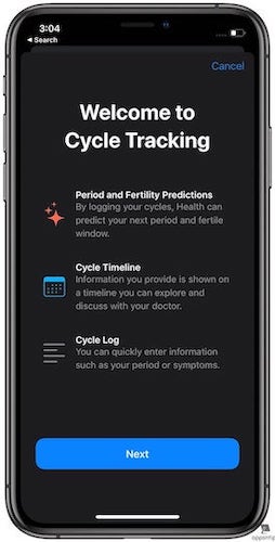 Steps to Set up Period Tracking in Apple Health in iOS 13 - 3