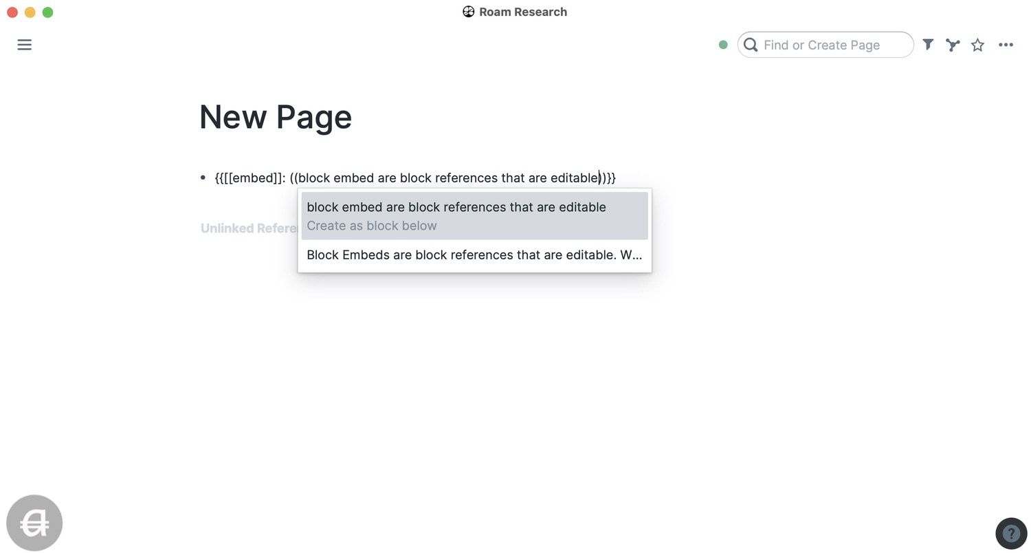 Adding Block Embeds in Roam Research 2