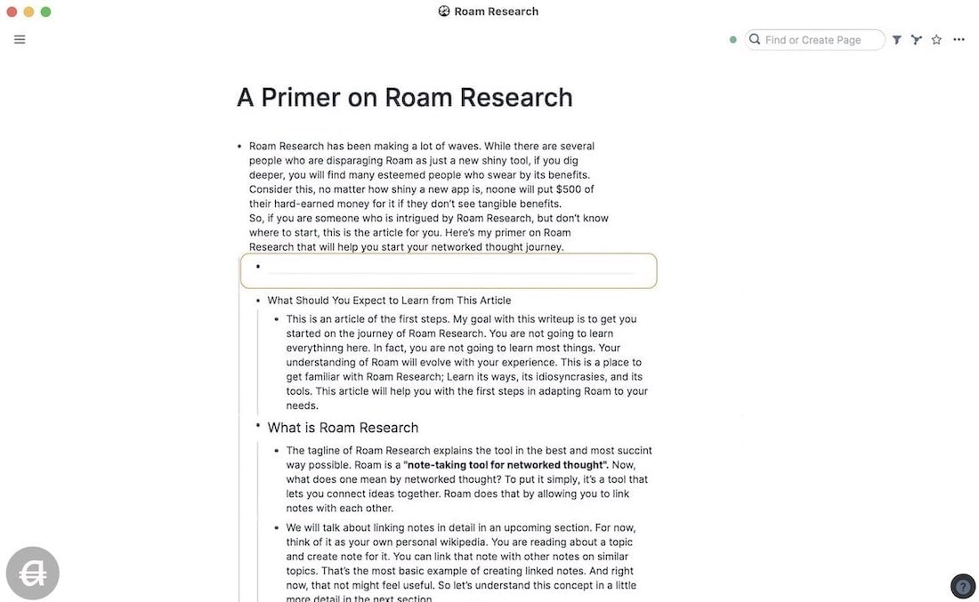  Divider added in Roam Research