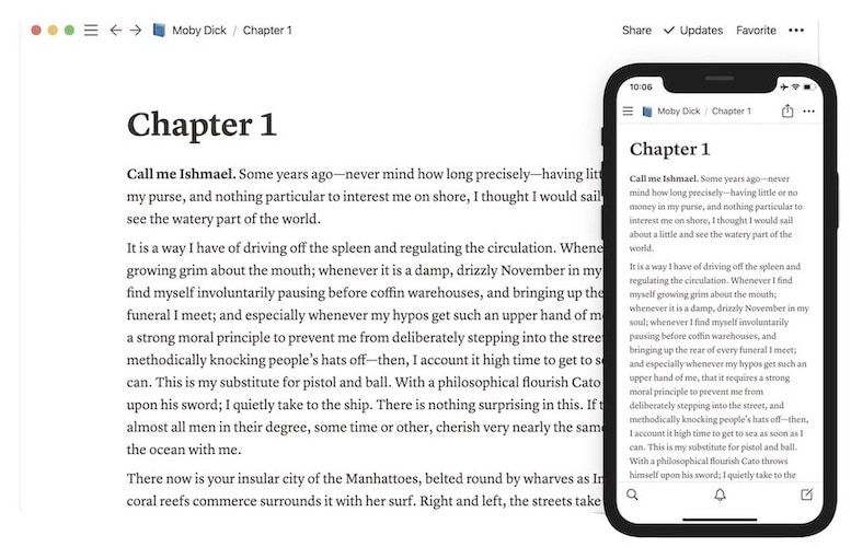 Notion Writing Interface