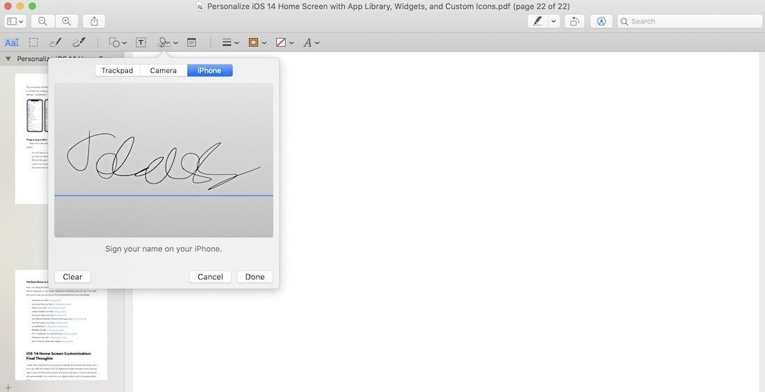 Add Signature to PDF Using Preview 3