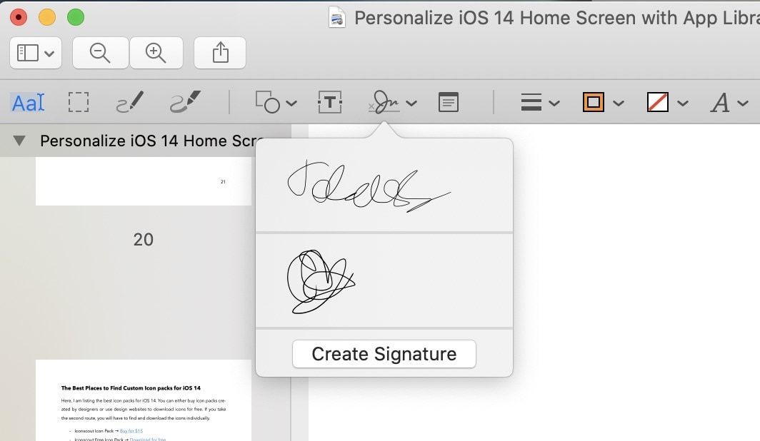 Add Signature to PDF Using Preview 4