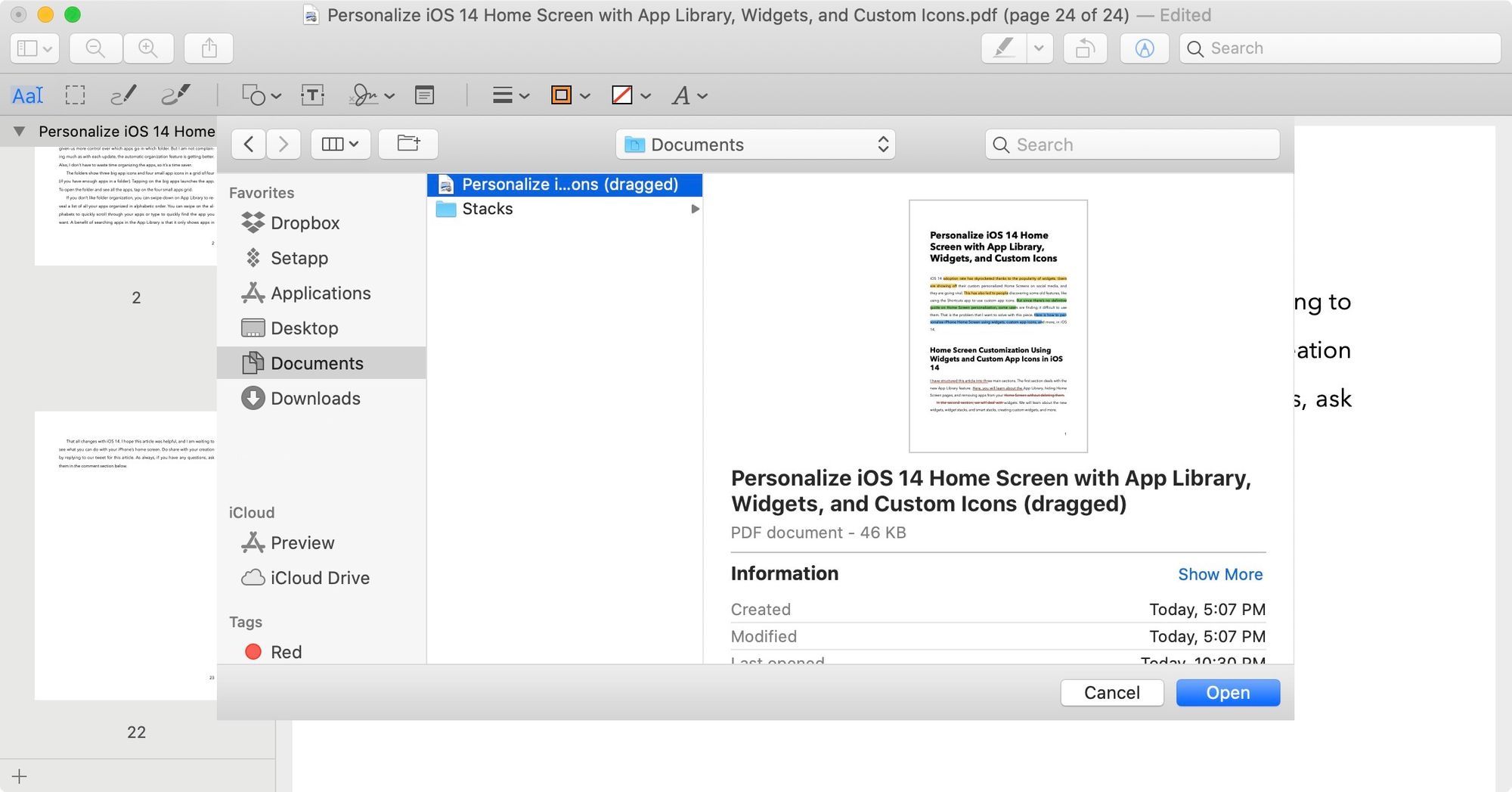 Combine Multiple PDF Files Using Preview on Mac 3