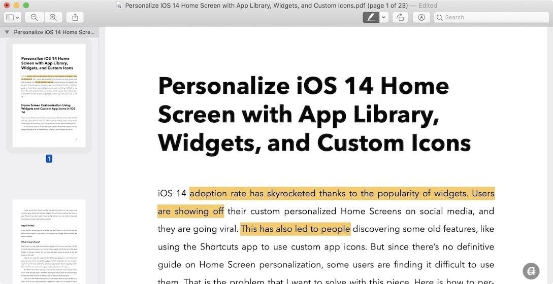 Highlight, Underline, and Strikethrough PDF Files Using Preview on Mac 2