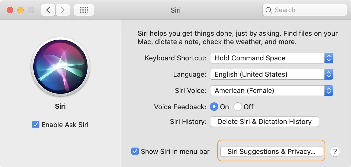 Turn off Siri Suggestion on Mac 1