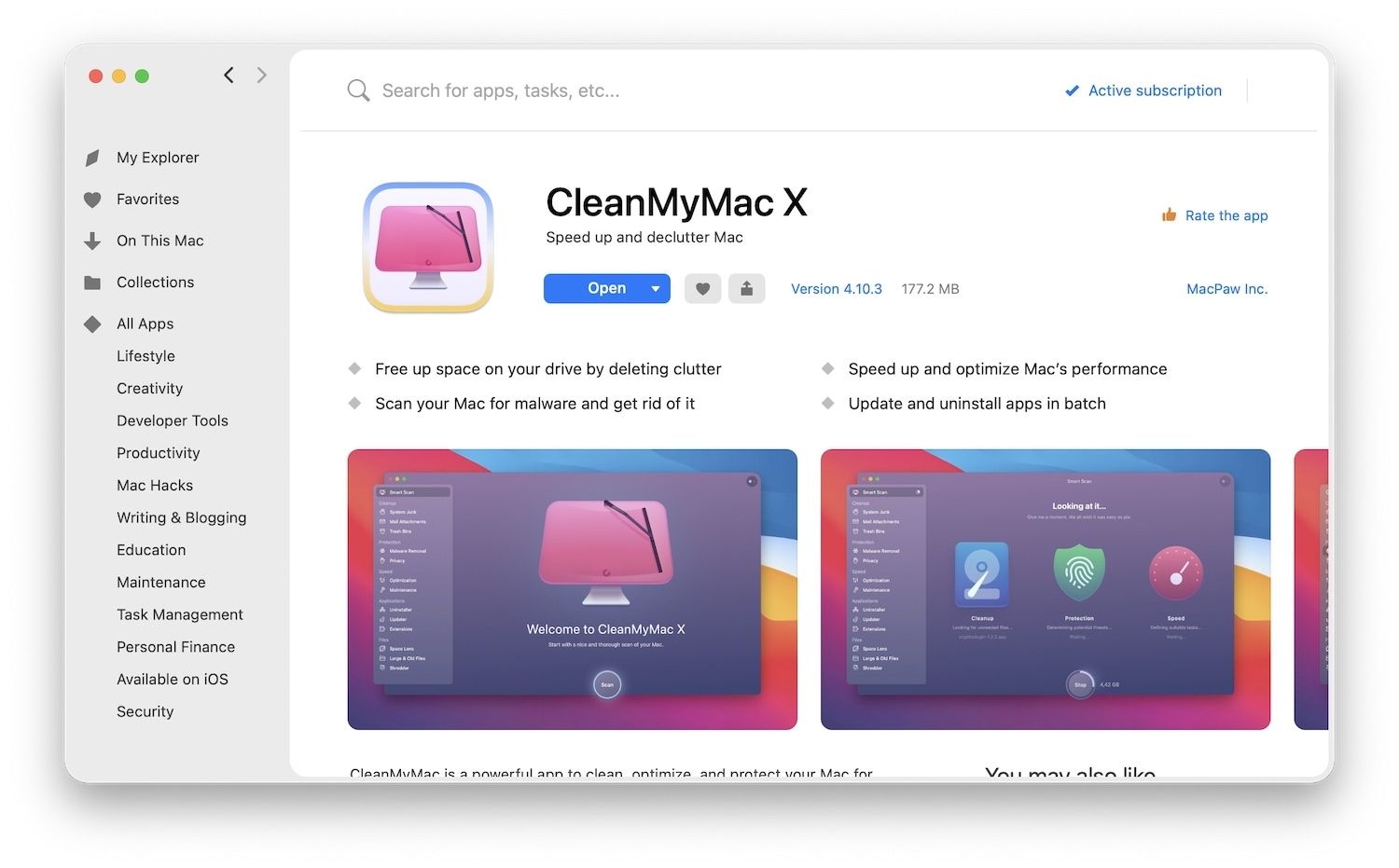 SetApp - CleanMyMac X