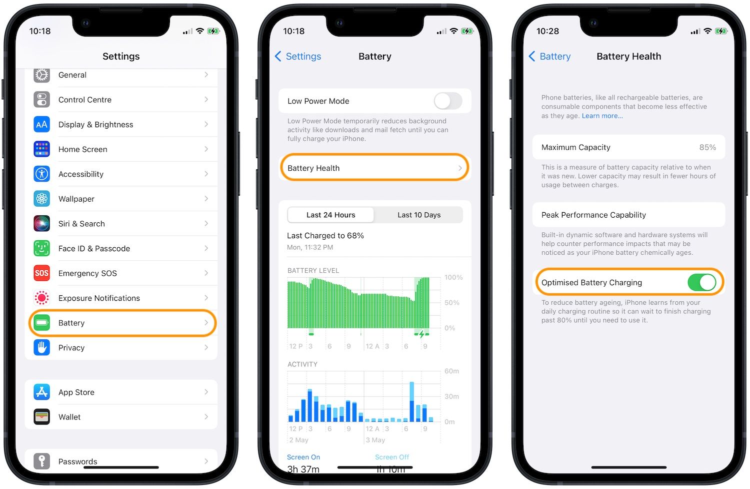 Enable Optimized Battery Charging on iPhone