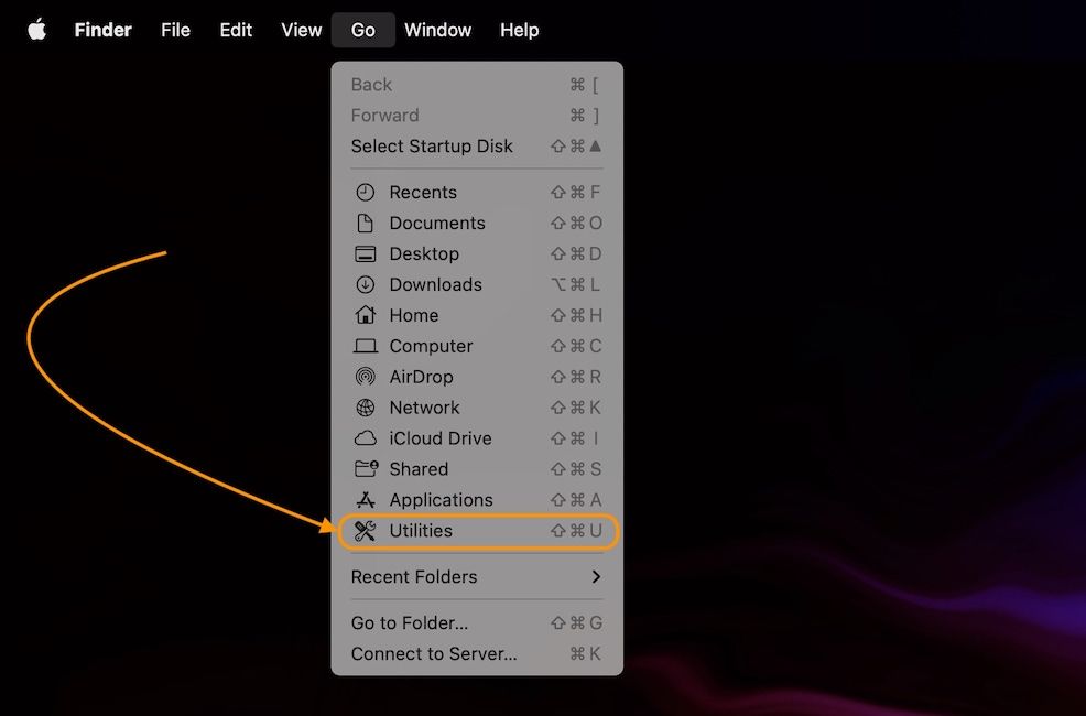 Go Menu in Finder