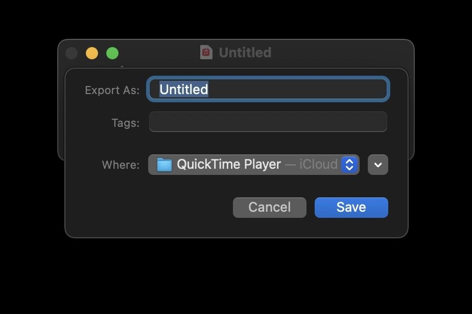 Saving recording in QuickTime Player