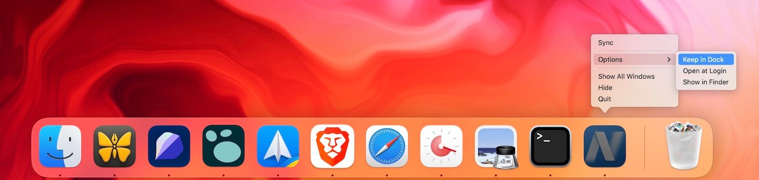 Keeping app in Dock