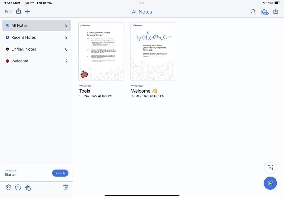 notability all documents view