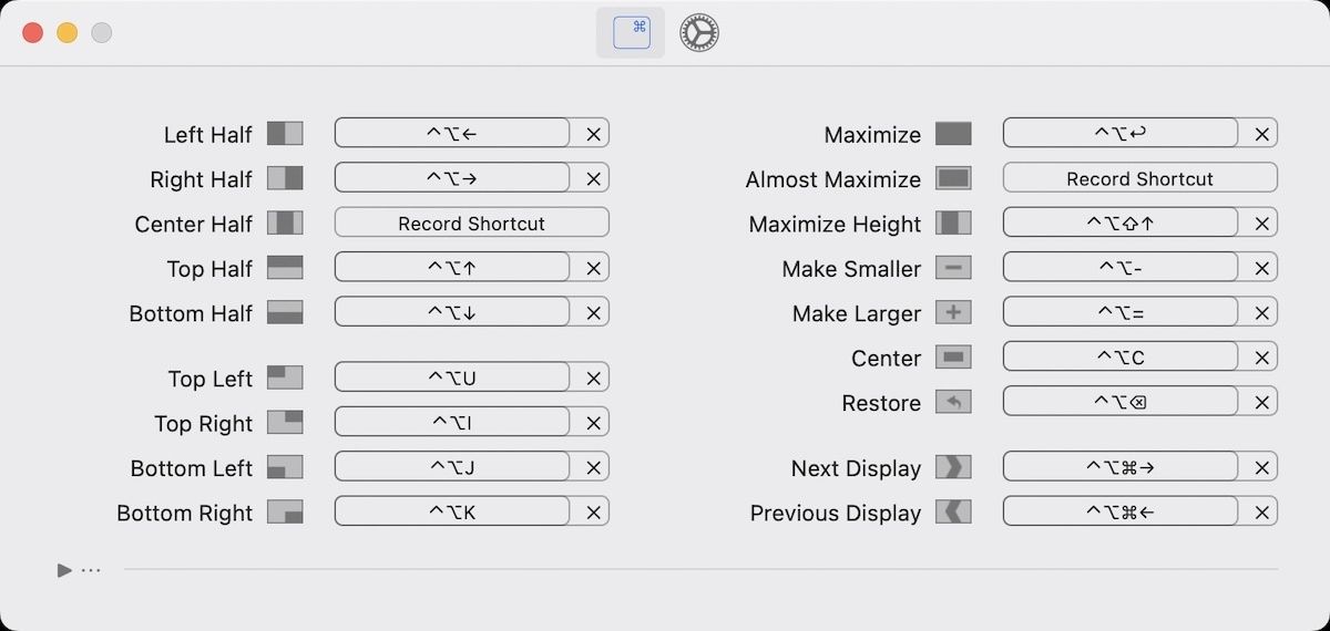 Rectangle preferences