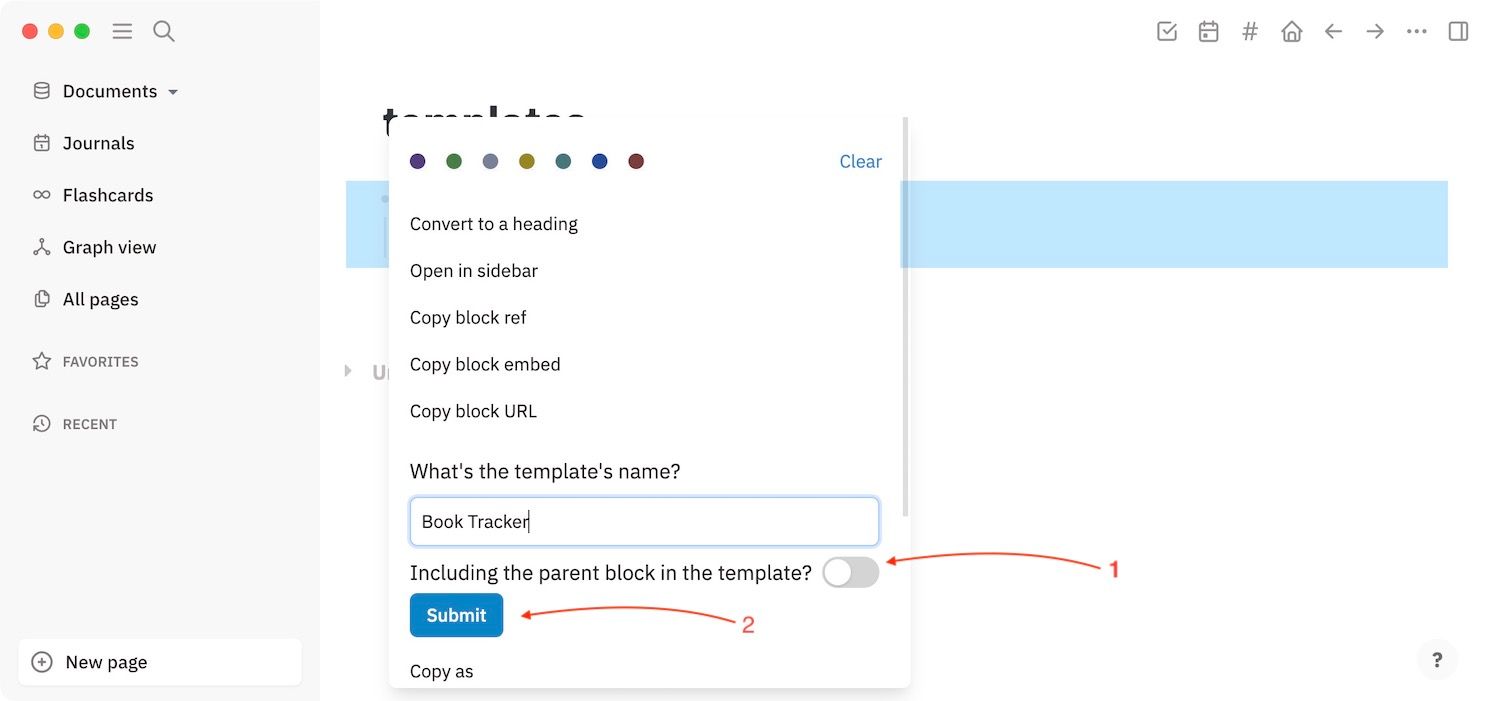 Create a book tracking template 5