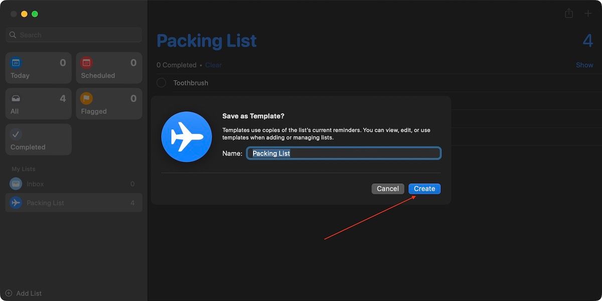 How to create a template list in Reminders on Mac 4