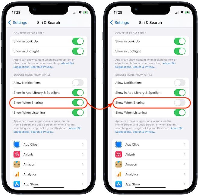 remove Siri suggested contacts from Share Sheet on iPhone 2