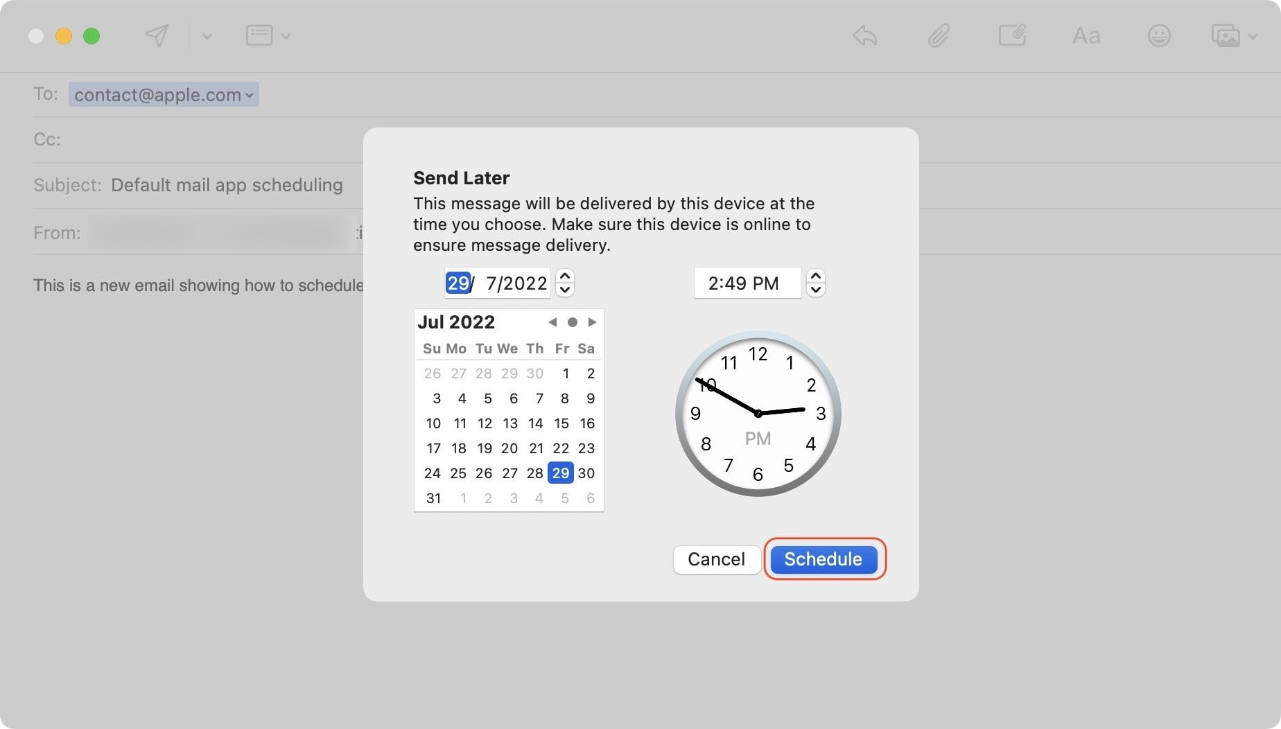 Schedule Email Using the Default Mail App on Mac 5
