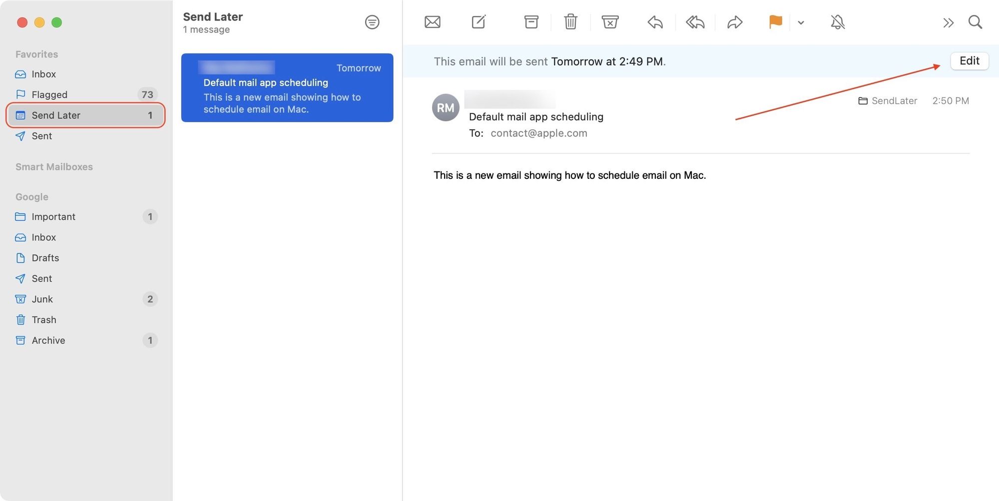 Schedule Email Using the Default Mail App on Mac 6