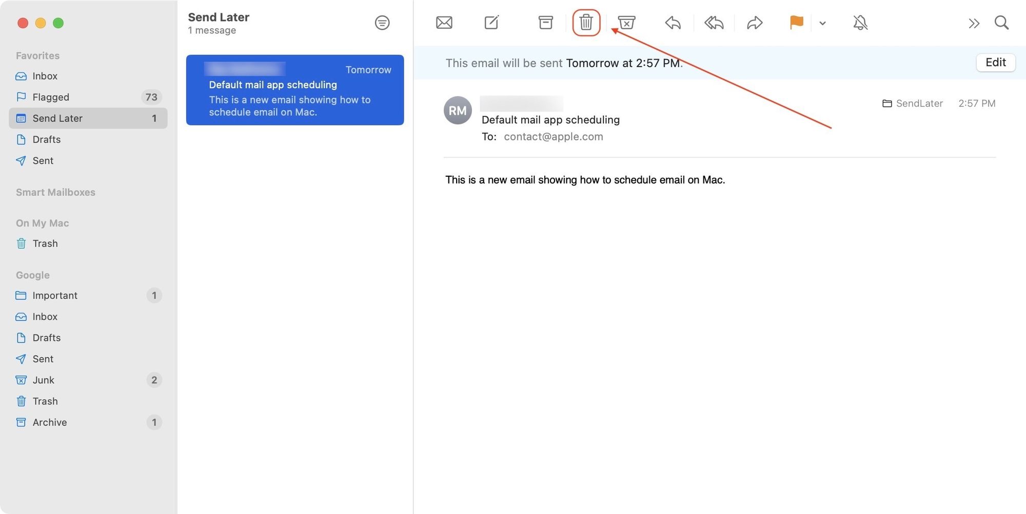 Schedule Email Using the Default Mail App on Mac 7