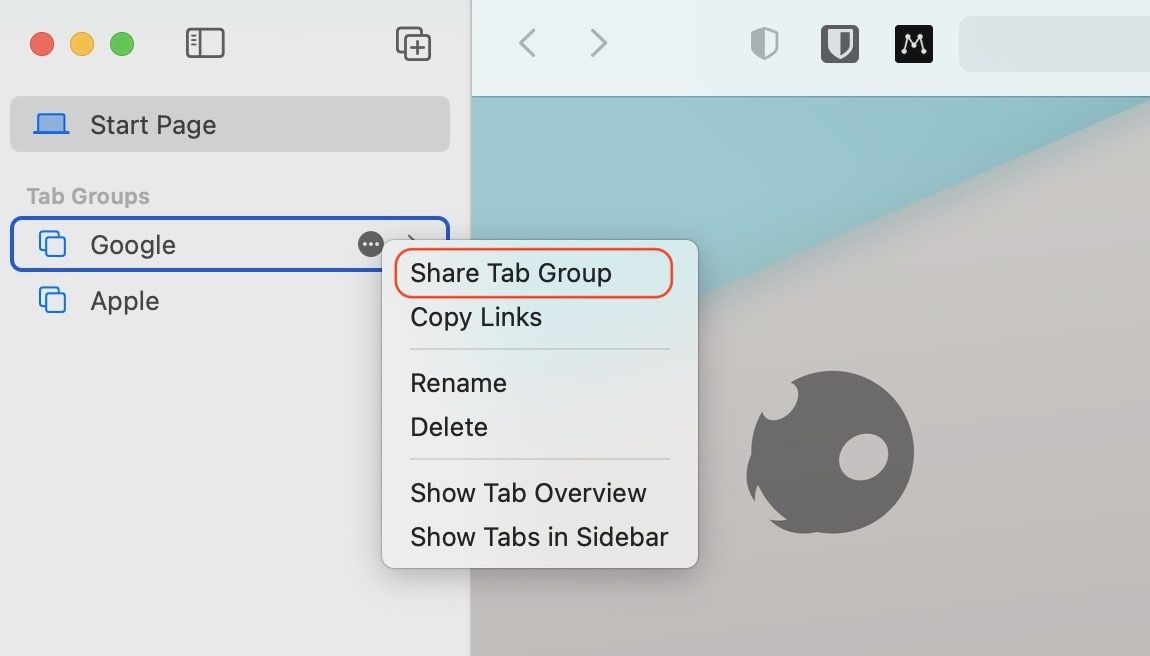 Share a Safari Tab Group on Mac 3
