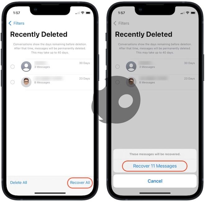 Recover deleted messages on iPhone 6