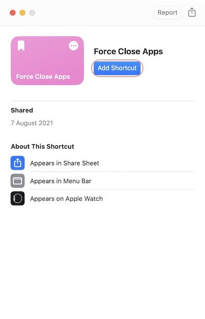 Force close all apps on Mac using Shortcuts 2