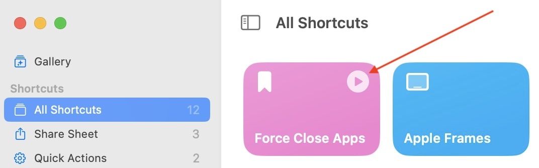 Force close all apps on Mac using Shortcuts 5