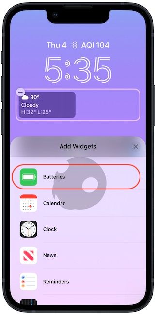 Display iPhone battery percentage on Lock Screen 4