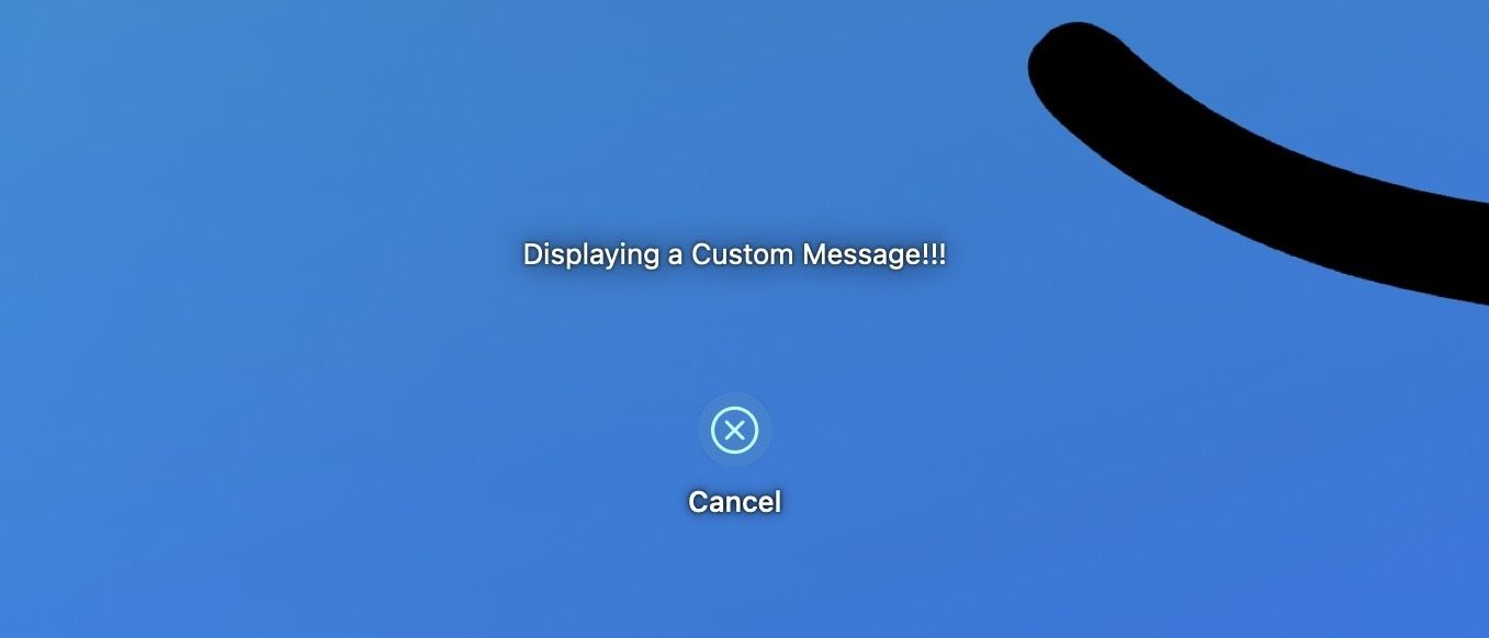 displaying a custom message