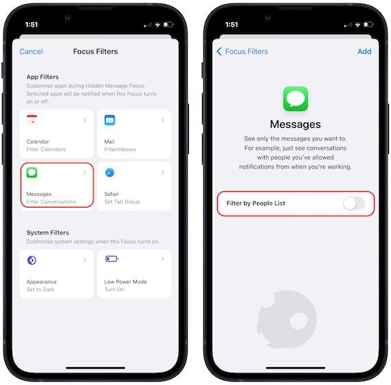 Hide messages on iPhone 9