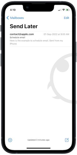 Schedule email on iPhone 6