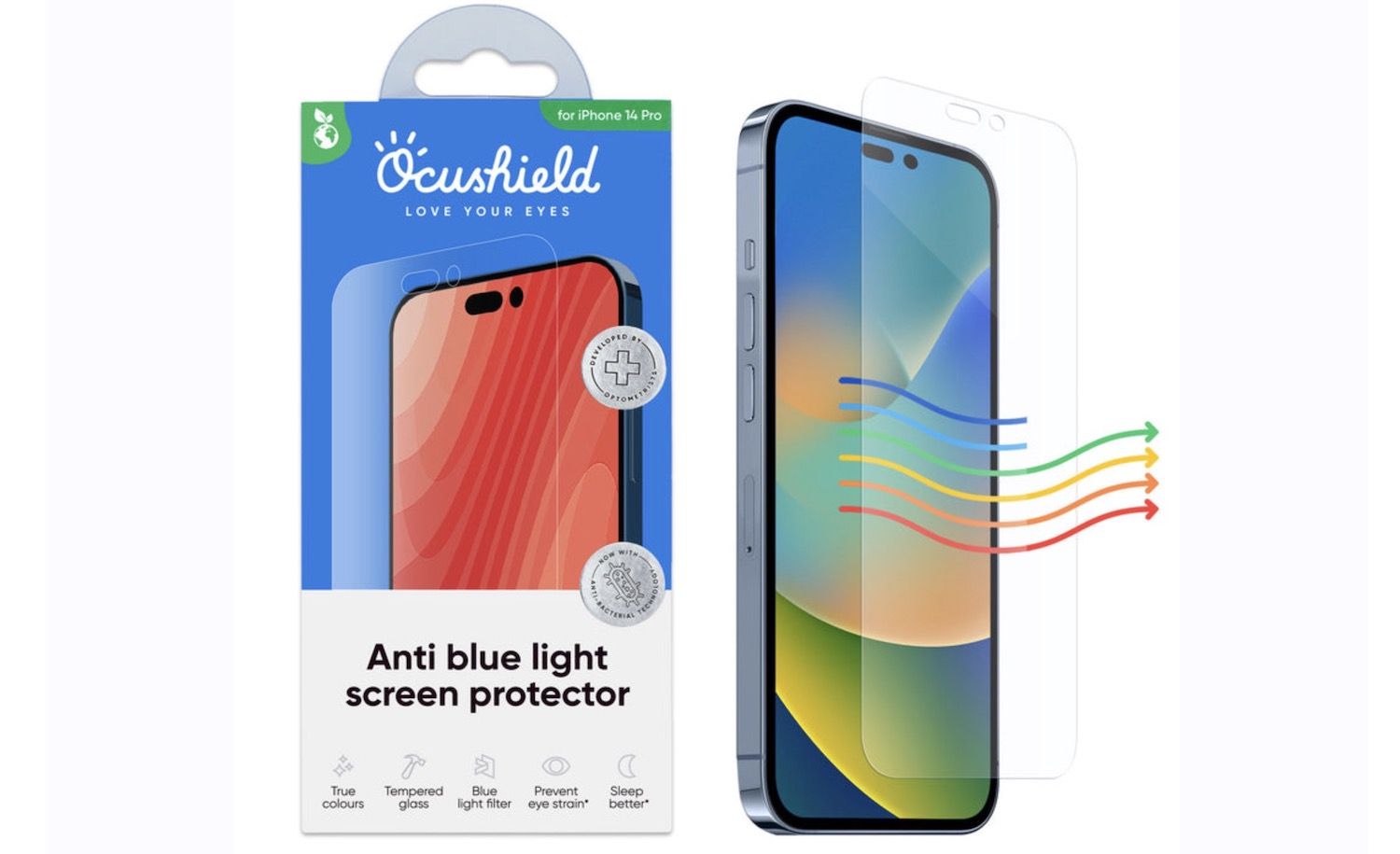 Ocushield anti-blue light screen protector for iPhone 14 Pro