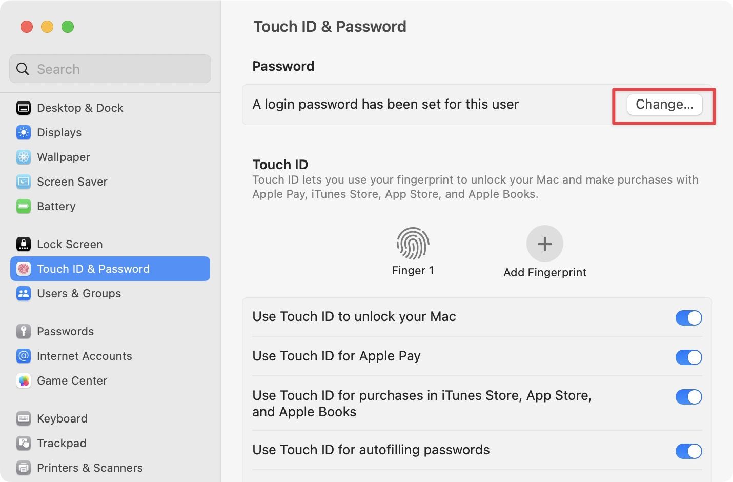 Change Mac login password in macOS Ventura 3