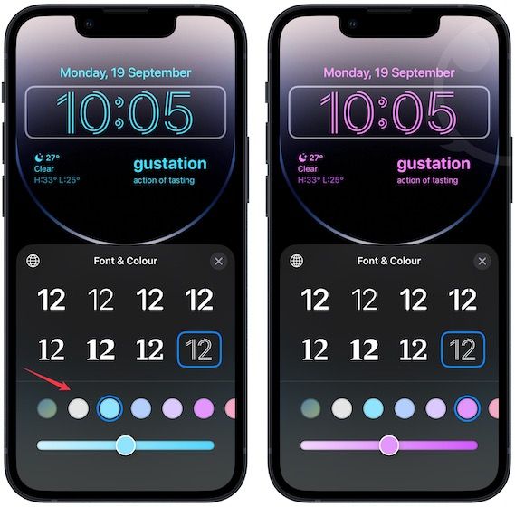Change iPhone Lock screen time font and widget 4