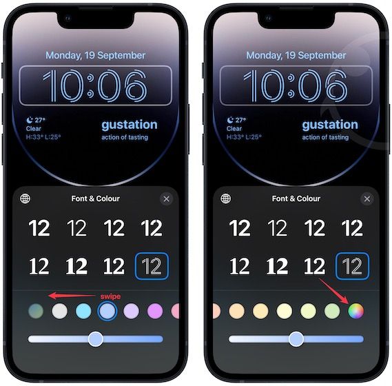 Change iPhone Lock screen time font and widget 5