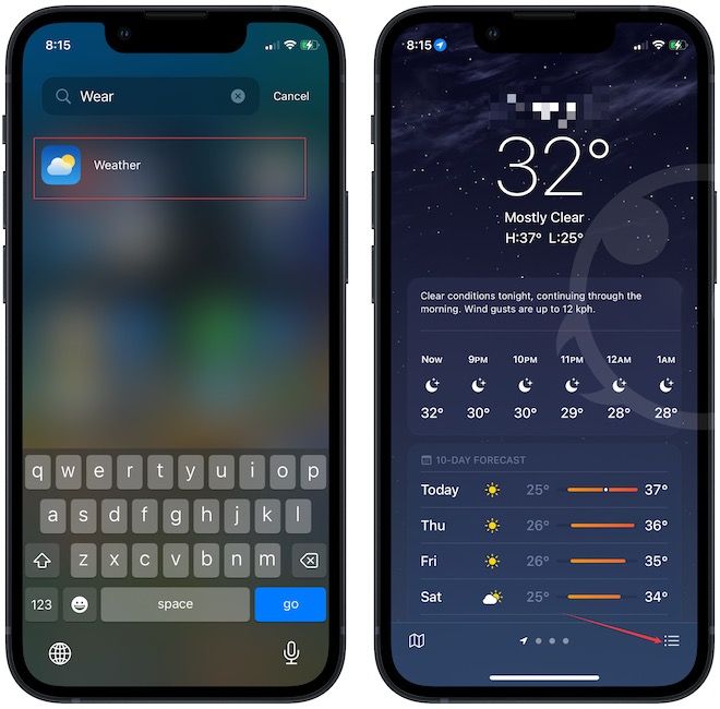 Enable severe weather alerts on iPhone 1