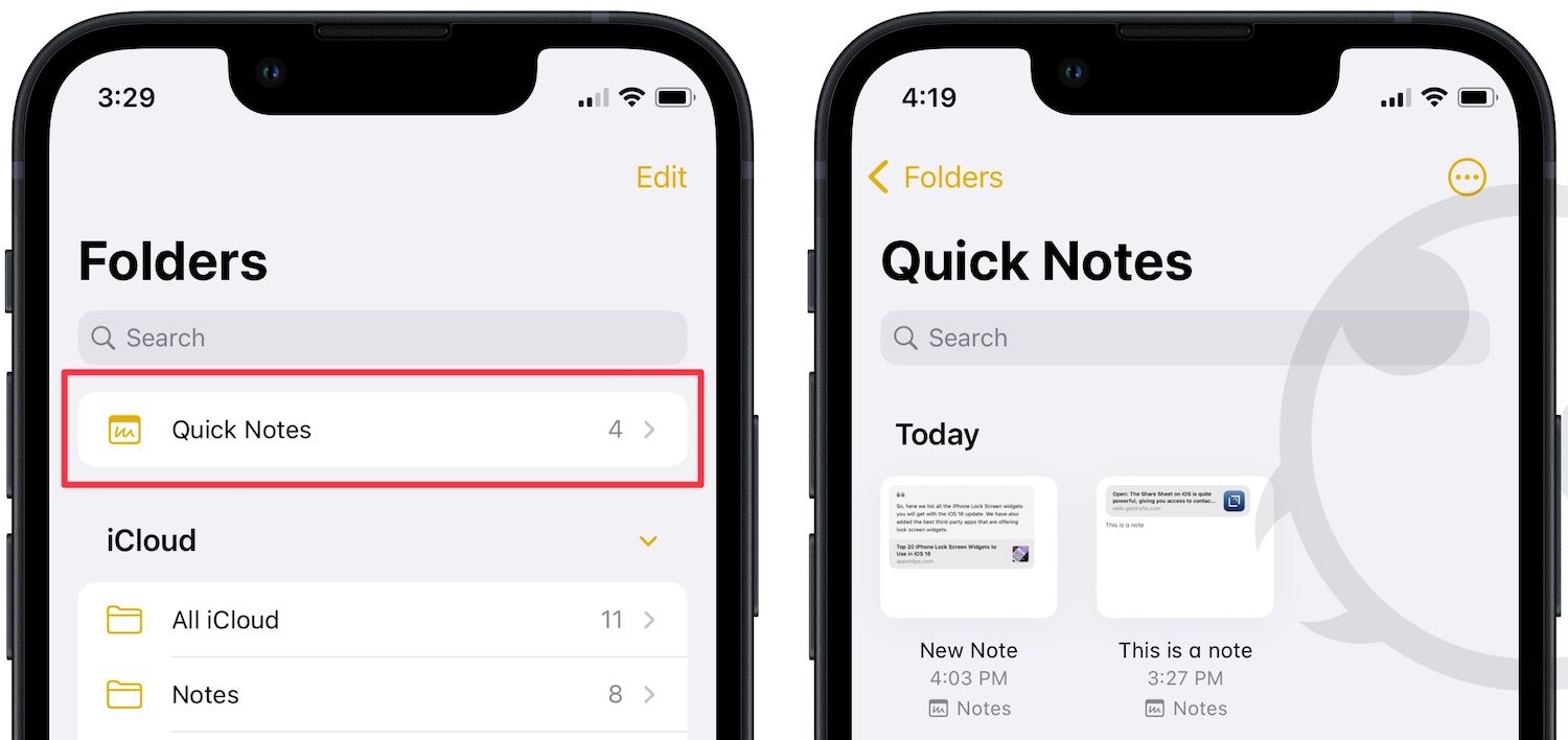 How to access your quick notes 2