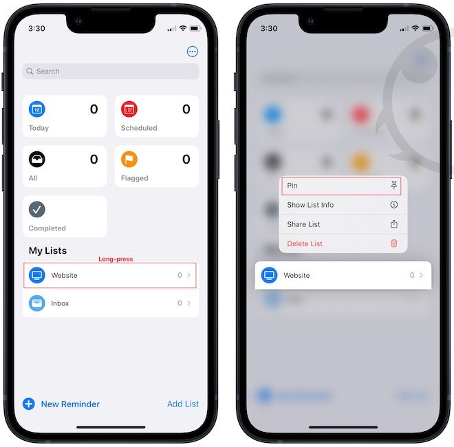 How To Pin Lists In Reminders On IPhone And Mac Appsntips