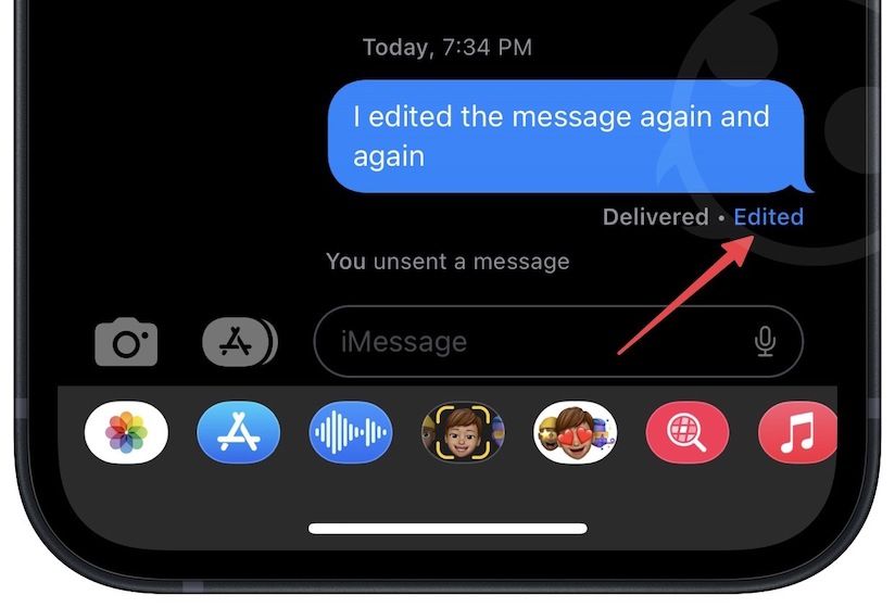 View iMessage edit history on iPhone 2