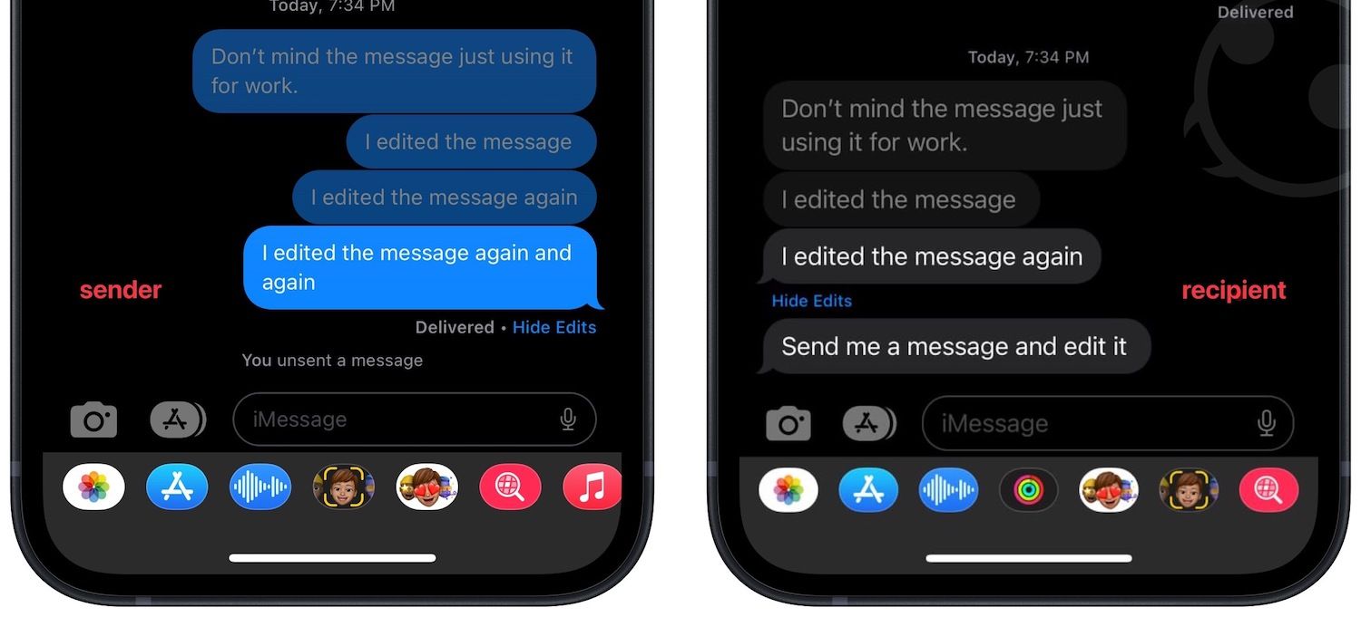 View iMessage edit history on iPhone 3